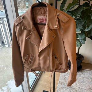 Levi’s faux leather jacket tan size medium